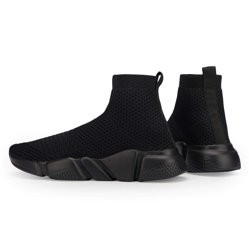 Casbeam Women's Running Knit Comfortable Lightweight Breathable Casual Sports Shoes Fashion Sneakers Slip-On Walking Shoes All Black Size 9.5 - Image 5